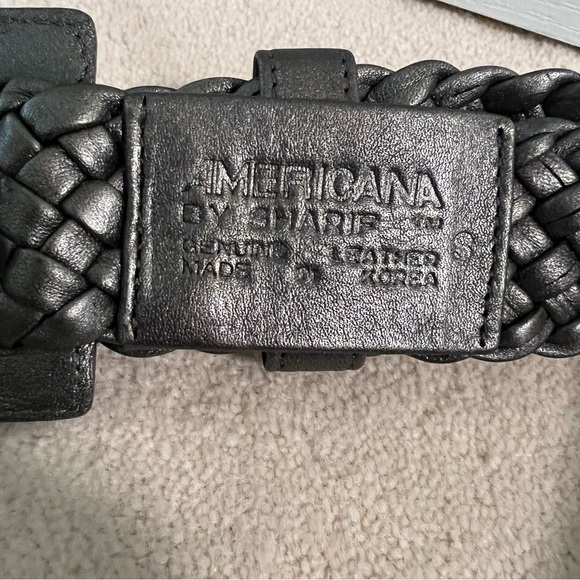 * Bundle 3 for $35 * Americana by Sharif genuine leather woven belt - Picture 2 of 3